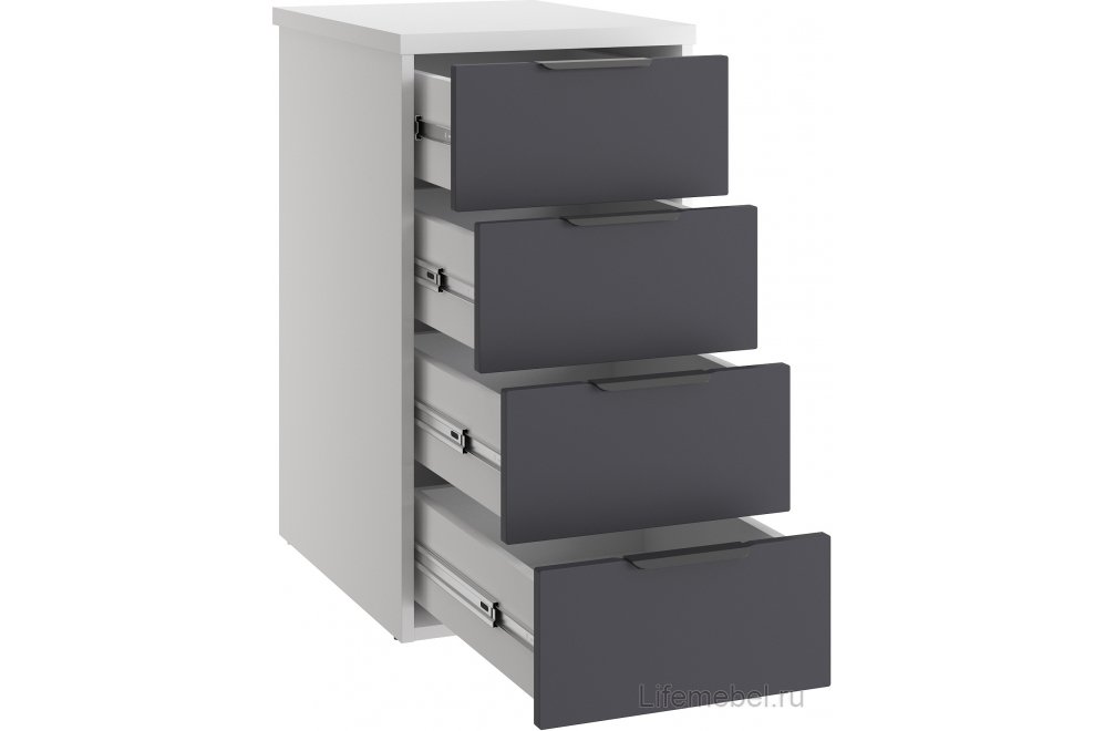 Тумба К-52 белый структурный / графит