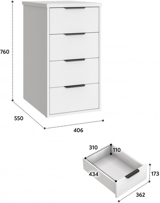 Тумба К-52 белый структурный / меренга