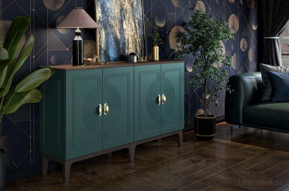 Тумба Калипсо МН-044-04 гикори прадо темный / комбу грин