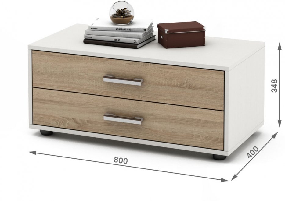 Тумба Остин-2 белый / дуб сонома