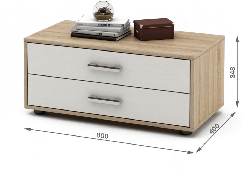Тумба Остин-2 дуб сонома / белый