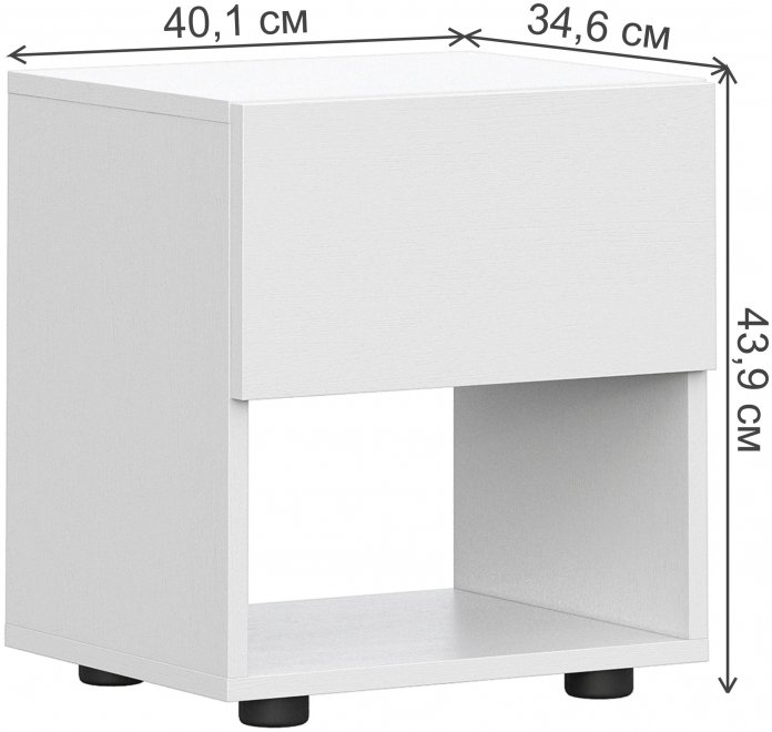 Тумба Страйк с ящиком белый