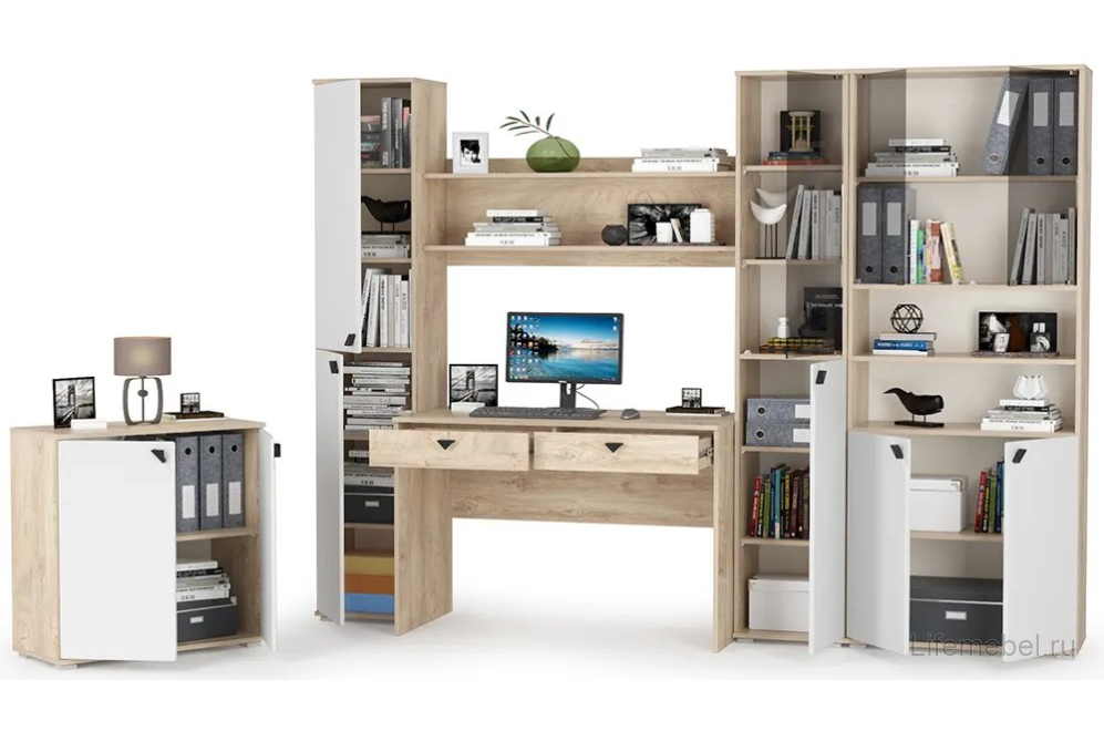 Кабинет Бостон дуб эндгрейн элегантный комплектация 3