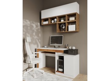 Комплект для кабинета Модена комплектация 4 белый / дуб вотан