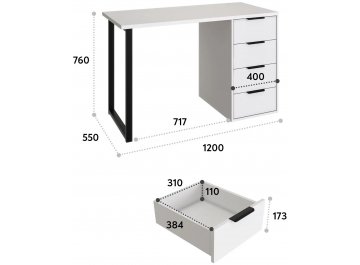 Комплект для кабинета Оптима ОП-100 белый структурный / меренга комплектация 1