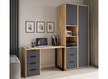 Комплект для кабинета Оптима ОП-101 дуб крафт золотой / графит комплектация 2