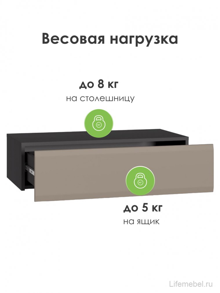 Тумба Сейдиль 16.156 антрацит / веллюто капучино