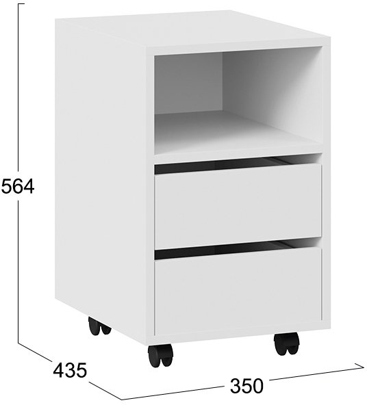 Тумба Тип 14 белый ясень выкатная