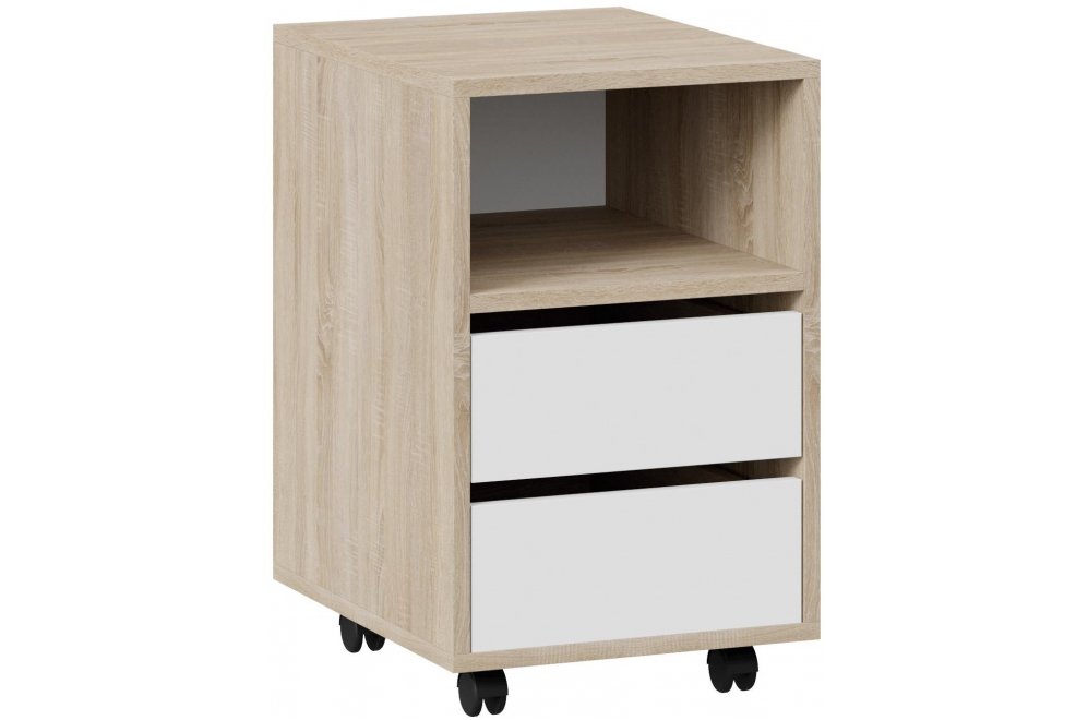 Тумба Тип 14 дуб сонома / белый ясень выкатная