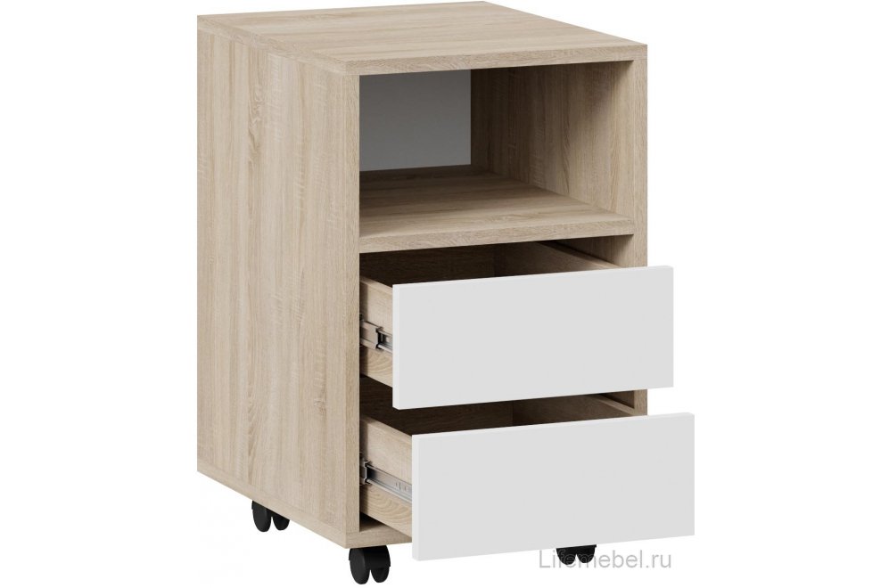 Тумба Тип 14 дуб сонома / белый ясень выкатная