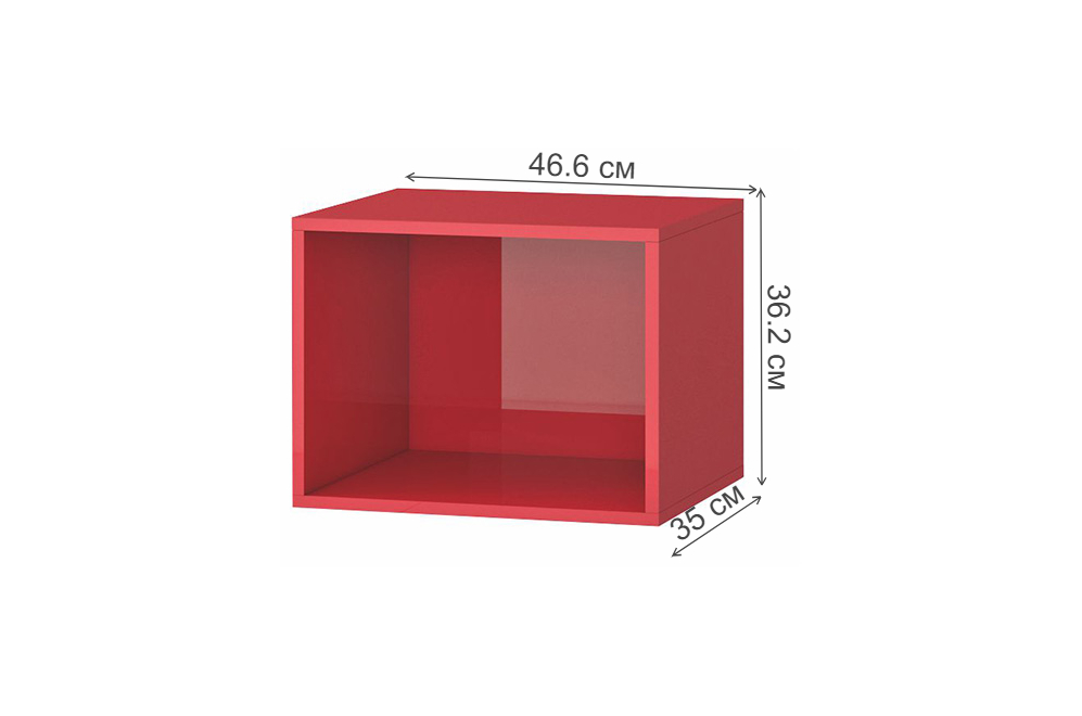 Ящик Милан куб акрил красный