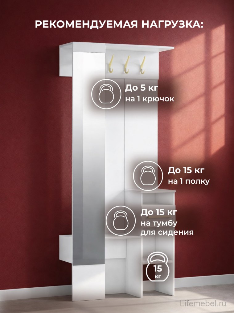 Готовая прихожая Рогес белая