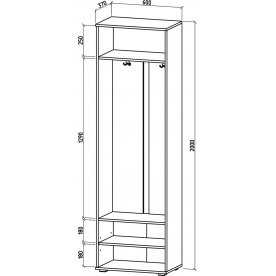 Обувница с вешалкой Тунис