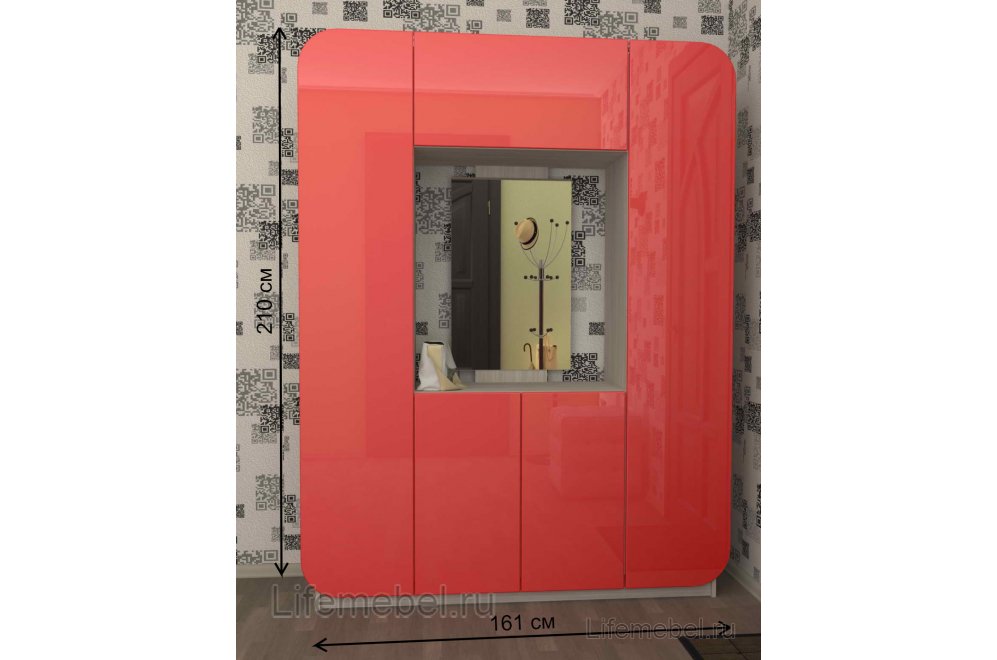 Прихожая Мебелеф 2 ясень шимо светлый / красный