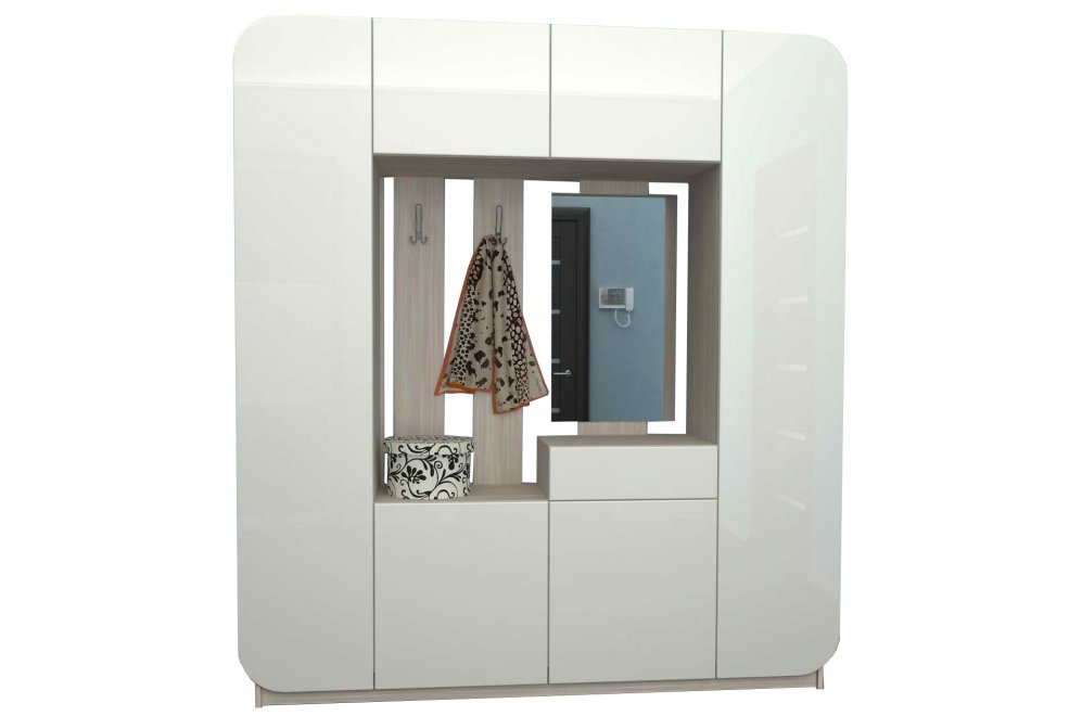 Прихожая Мебелеф 4 ясень шимо светлый / белый