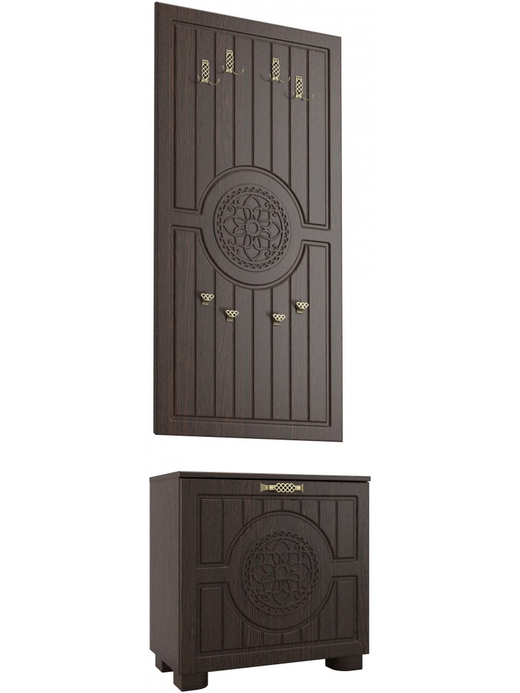 Модульная прихожая Монблан венге / орех шоколадный комплектация 5