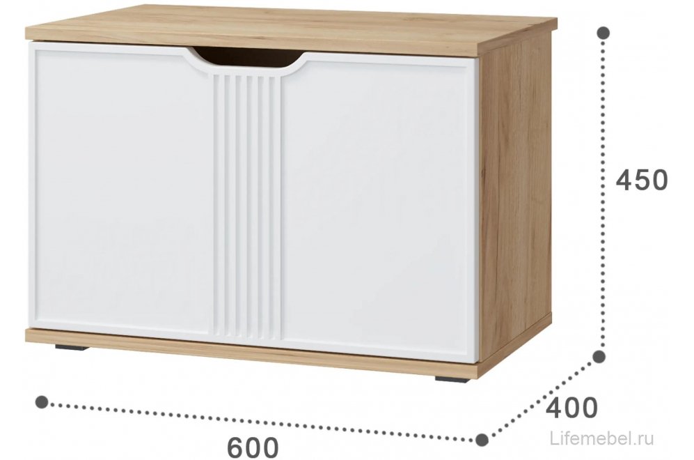 Модульная прихожая Эмилия ЭЛ-002 дуб крафт золотой / меренга комплектация 1 (К)