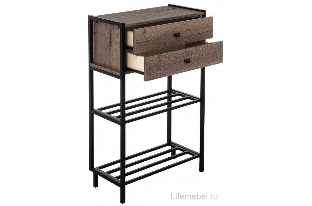 Модульная прихожая Лофт дуб галифакс / черный матовый