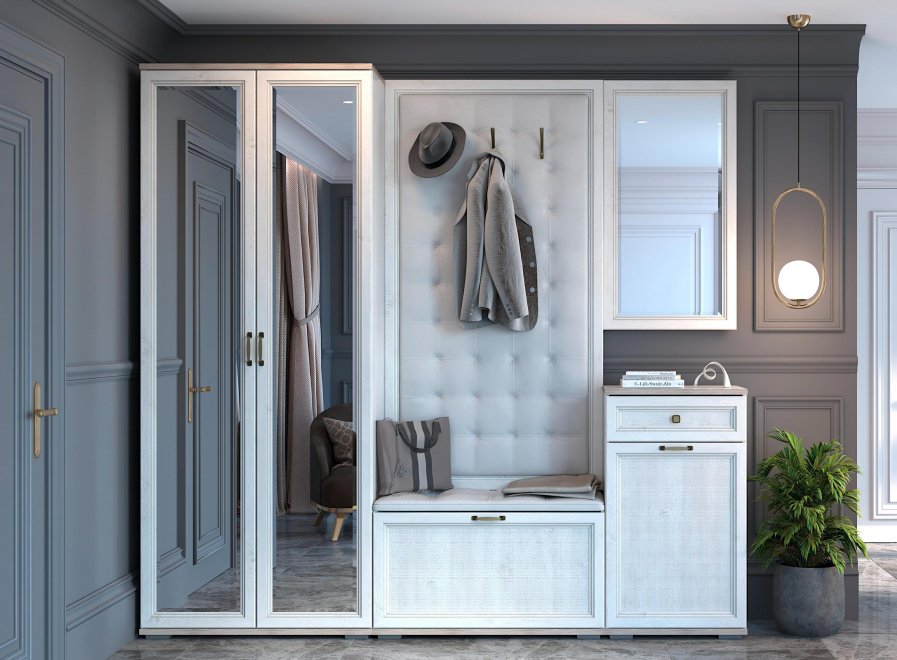 Модульная прихожая Македония комплектация 1 сосна санторини светлый