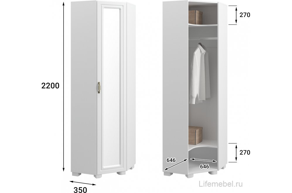 Модульная прихожая Монблан белое дерево комплектация 1 (К)
