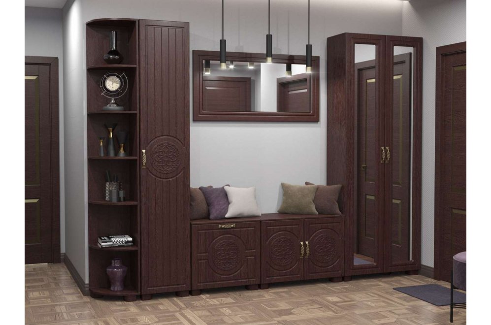 Модульная прихожая Монблан венге / орех шоколадный комплектация 1 (К)