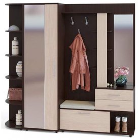 Модульная прихожая ВШ-11+ШО-2+ШС-1 венге / беленый дуб