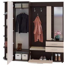 Модульная прихожая ВШ-11+ШО-2+ШС-1 венге / беленый дуб