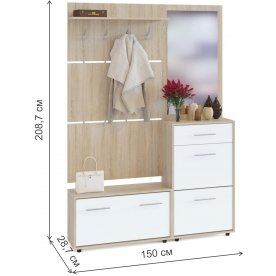 Модульная прихожая ВШ-3.1 + ТП-3 + ТП-2 + ПЗ-3 (комплектация 2)