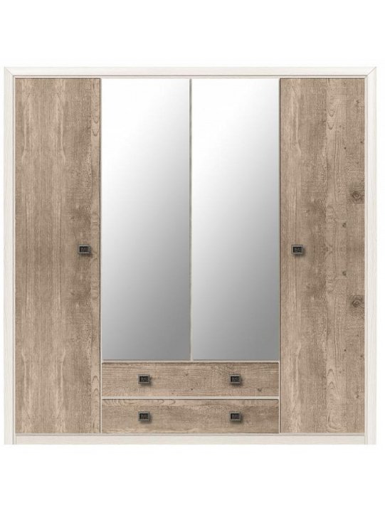 Шкаф четырехдверный Коен SZF4D2S ясень снежный / сосна натуральная