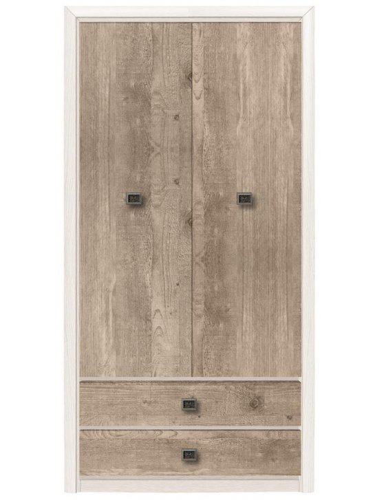 Шкаф двухдверный Коен SZF2D2S ясень снежный / сосна натуральная