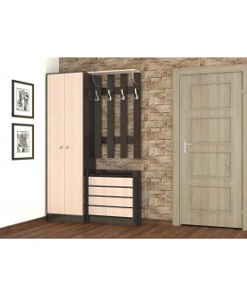 Шкаф в прихожую Ямайка венге / дуб молочный