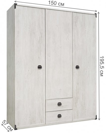 Шкаф трехдверный Индиана JSZF 3D2S сосна каньон