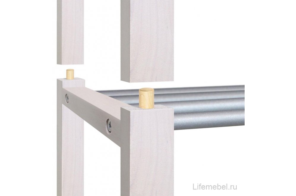 Обувница Альберо SHT-SR9-4 беленая / алюминий металлик