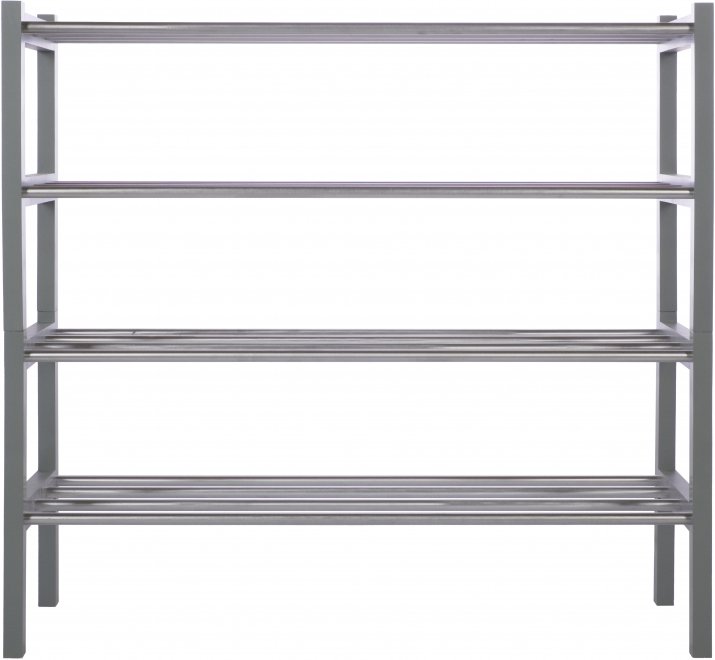 Обувница Атлас четырехъярусный серый