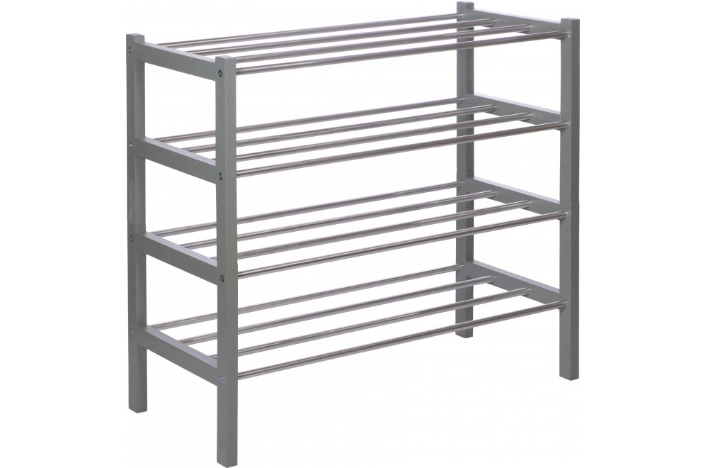 Обувница Атлас четырехъярусный серый