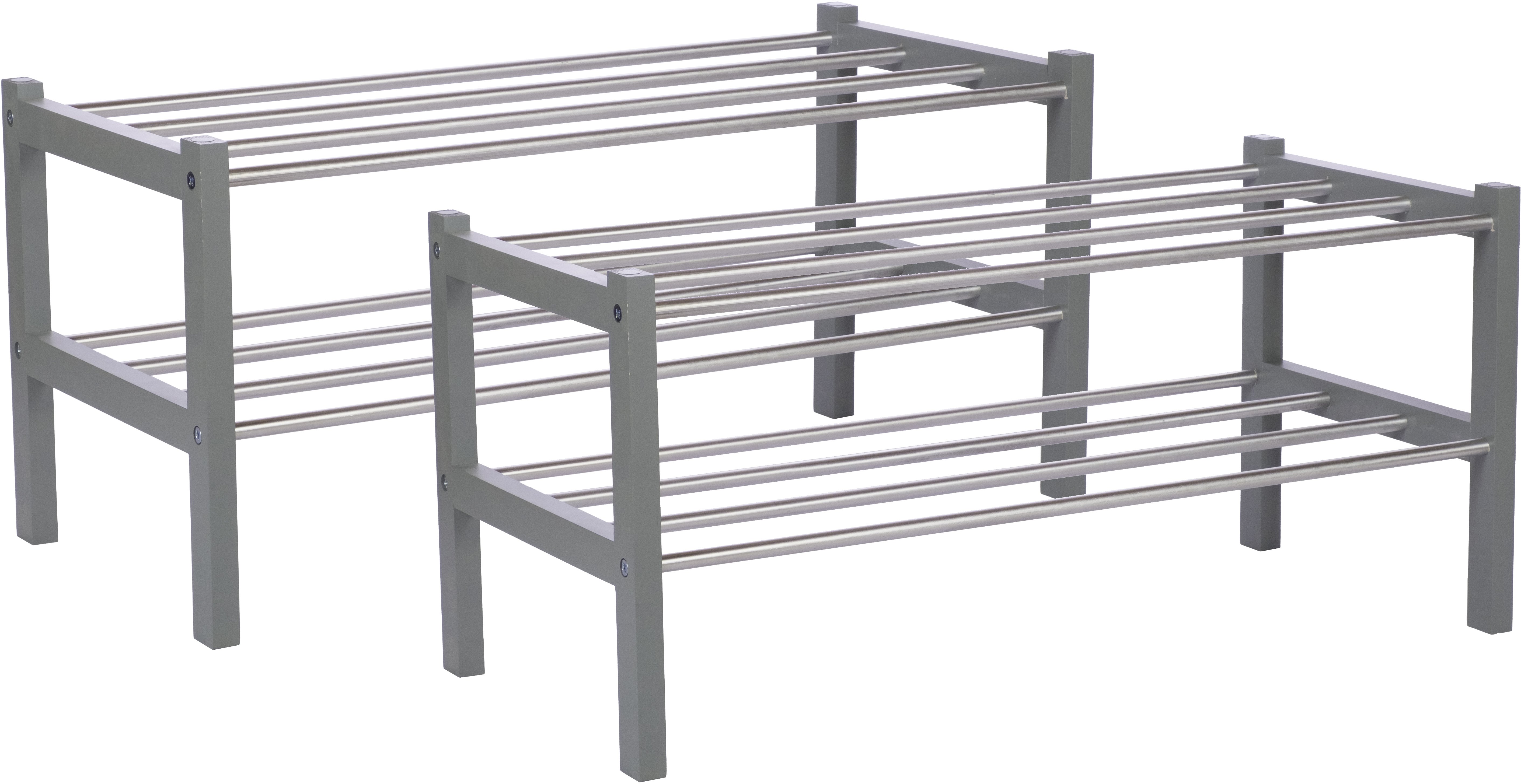 Обувница Атлас четырехъярусный серый