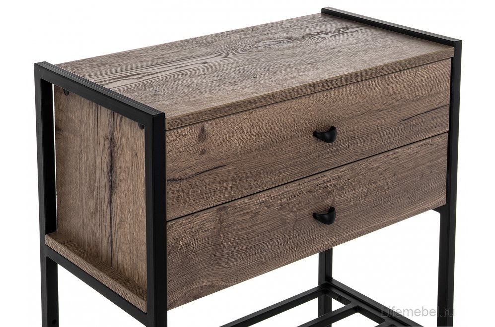 Обувница Диана дуб галифакс / черный матовый