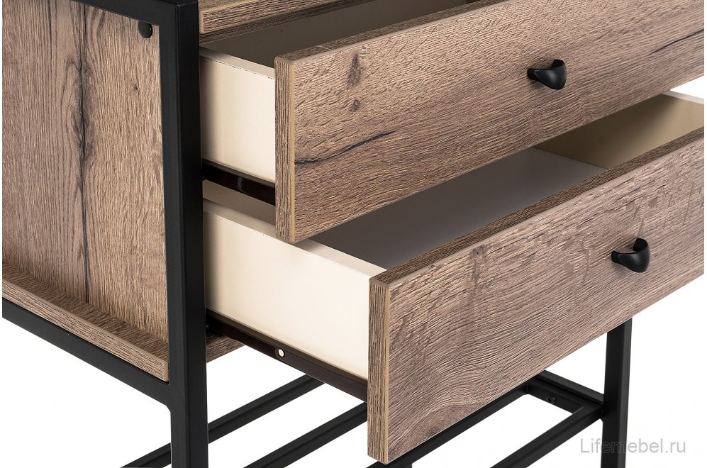 Обувница Диана дуб галифакс / черный матовый