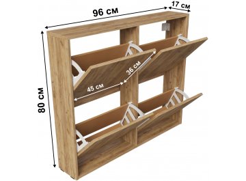 Тумба для обуви Калипсо подвесная дуб крафт золотой