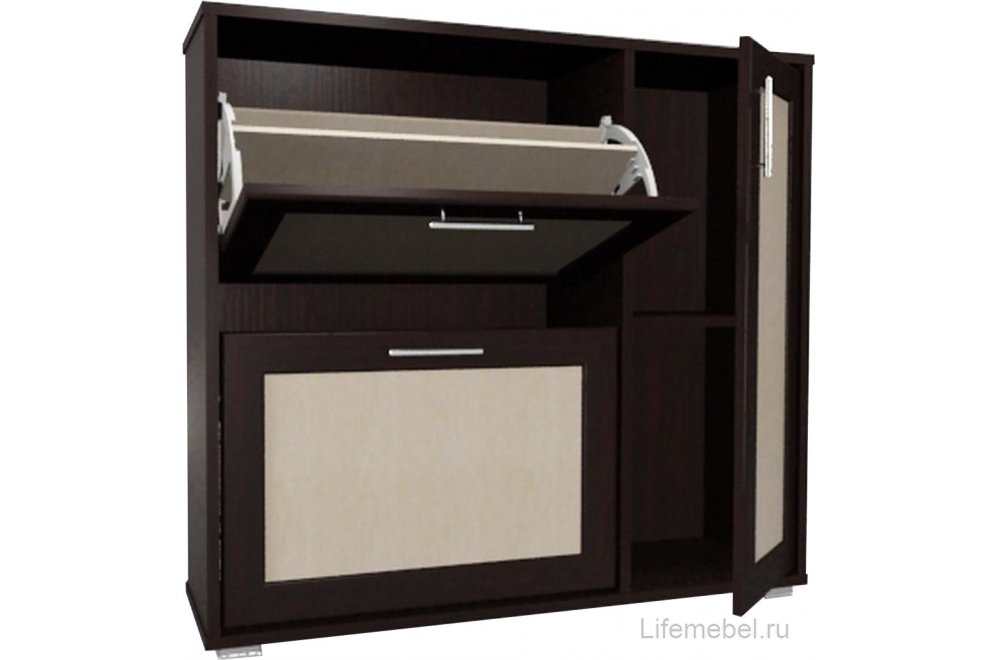 Обувница Мебелайн-15 левая венге / дуб молочный