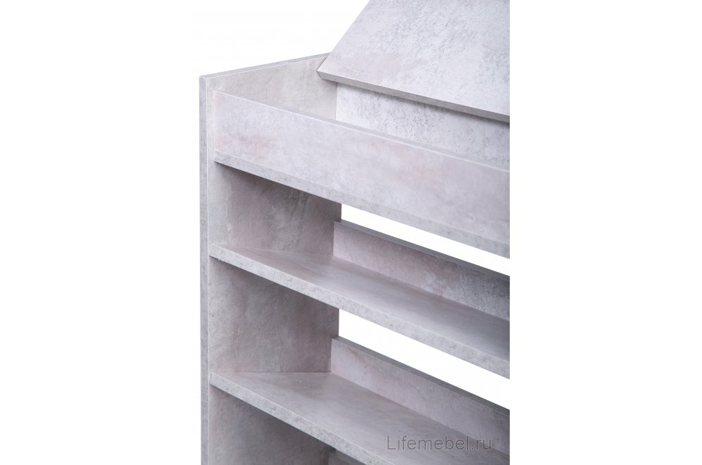 Обувница Мальта с ящиком цемент светлый вельвет