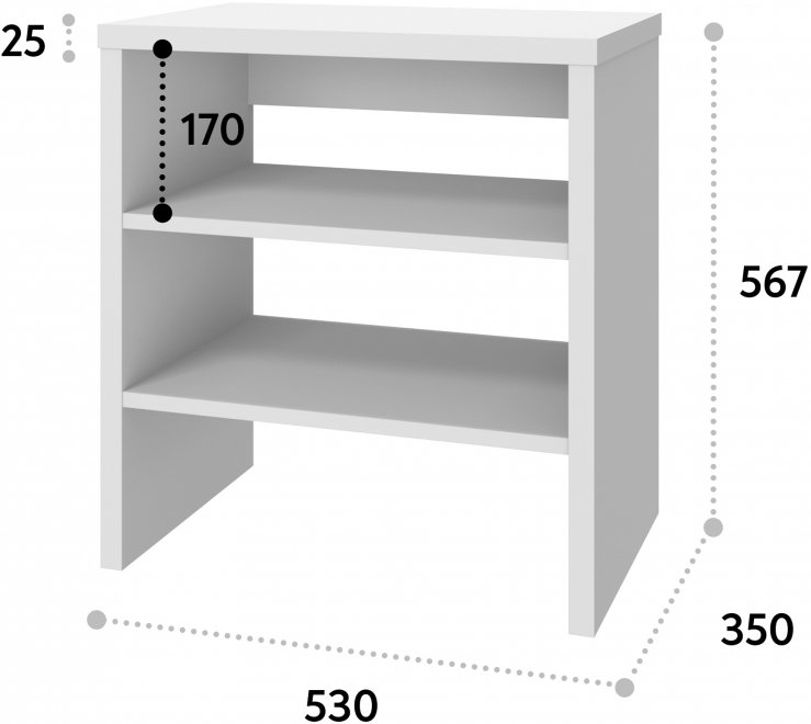 Обувница Т-11 белый структурный (530х567)
