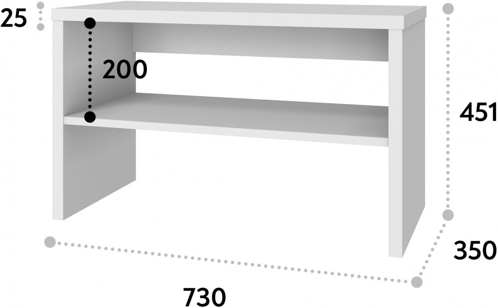 Обувница Т-12 белый структурный (730х441)