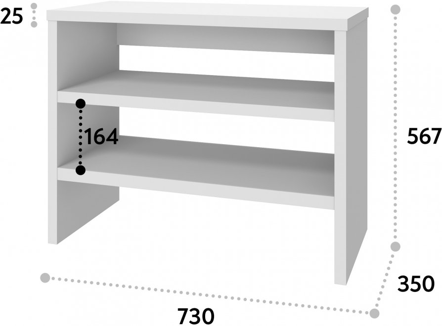 Обувница Т-13 белый структурный (730х567)