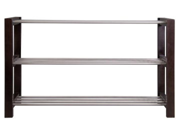 Тумба для обуви Дольче темно-коричневая / металлик