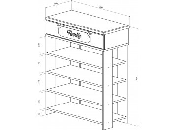 Тумба для обуви ДримСтар ДС-20 белое дерево