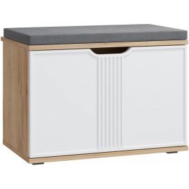 Обувница Эмилия ЭЛ-4К дуб крафт золотой / меренга