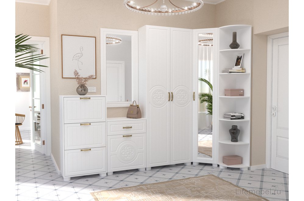 Обувница Монблан МБ-31К белое дерево