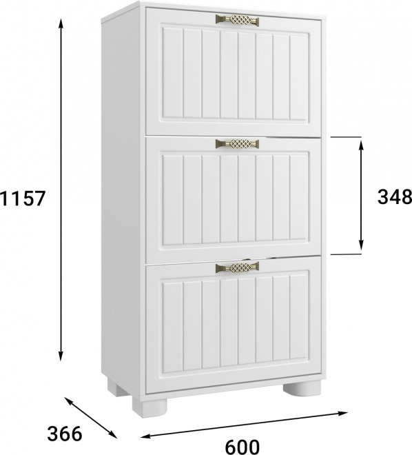 Обувница Монблан МБ-34К белое дерево