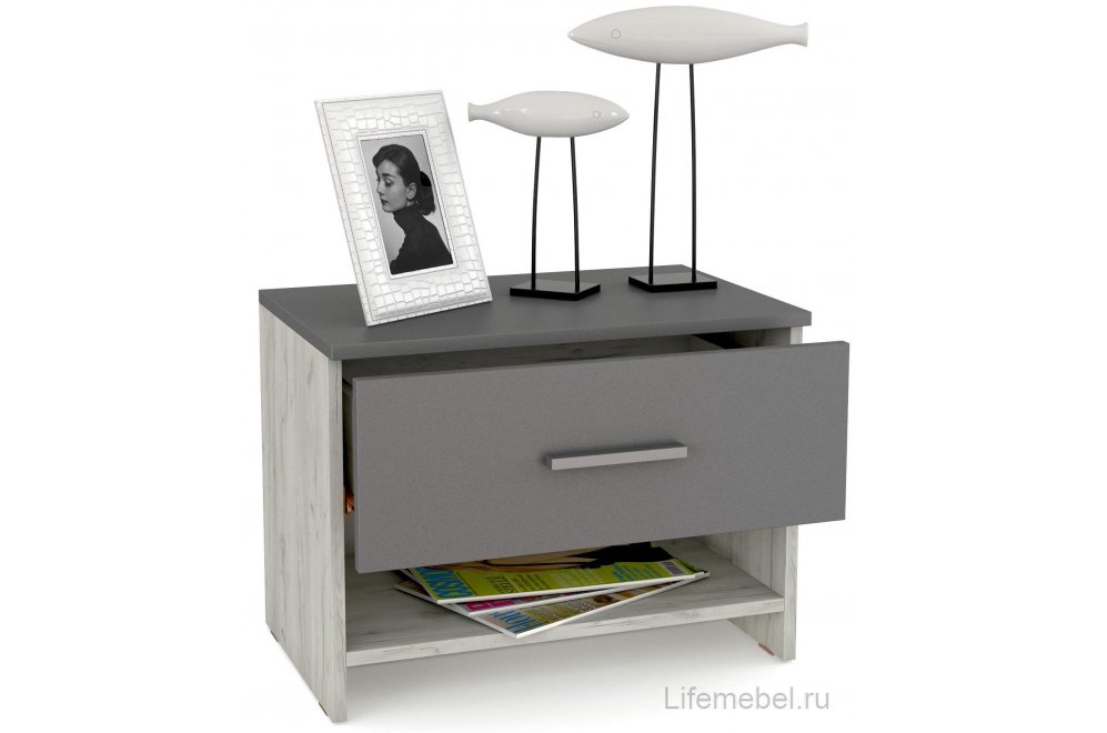 Обувница Юнона дуб белый CRAFT / серый шифер